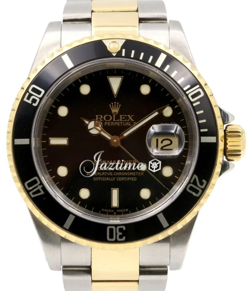 Rolex Submariner 16613 Men's 18k Yellow Gold-Through Black Date