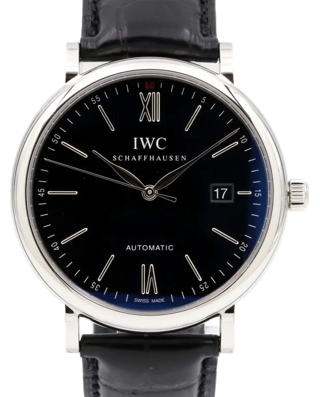 IWC ポルトフィーノ オートマチック IW356502 ブラック IWC Schaffhausen IW356502 Portofino Automatic Black Index