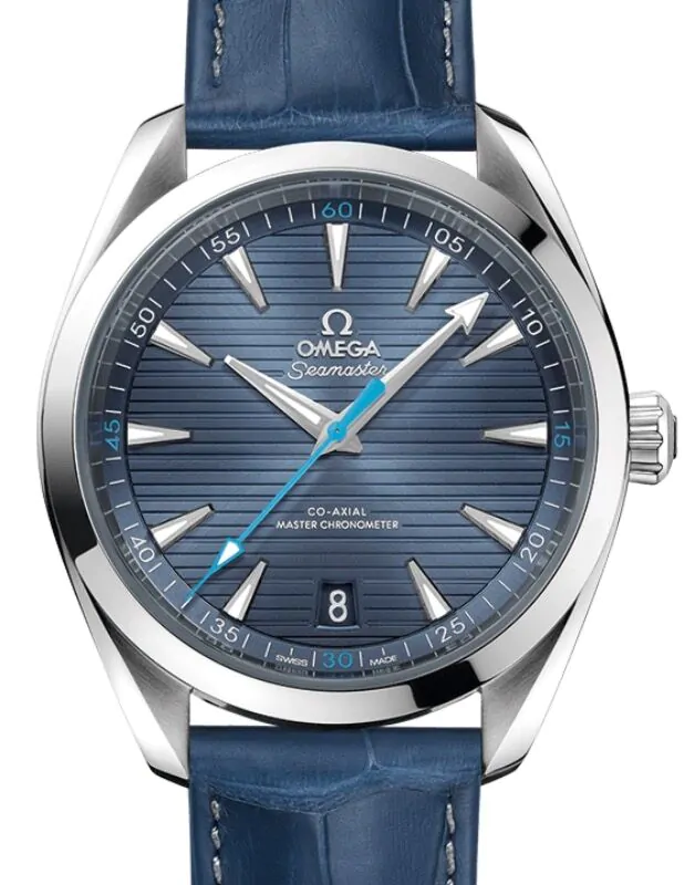 OMEGA オメガ ブレスレット レザー ブルー Omega Seamaster Aqua Terra 150M Co-Axial Master Chronometer 41mm