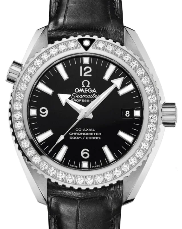 OMEGA Seamaster 600 レザー腕時計　ジャンク品 Omega Seamaster Planet Ocean 600M 42mm Steel/Diamond Black Dial