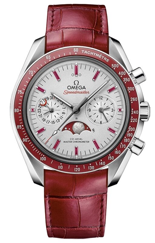 Omega Speedmaster Ruby Omega Speedmaster Two Counters Moonphase 44.25mm Platinum Grey Baguette ...