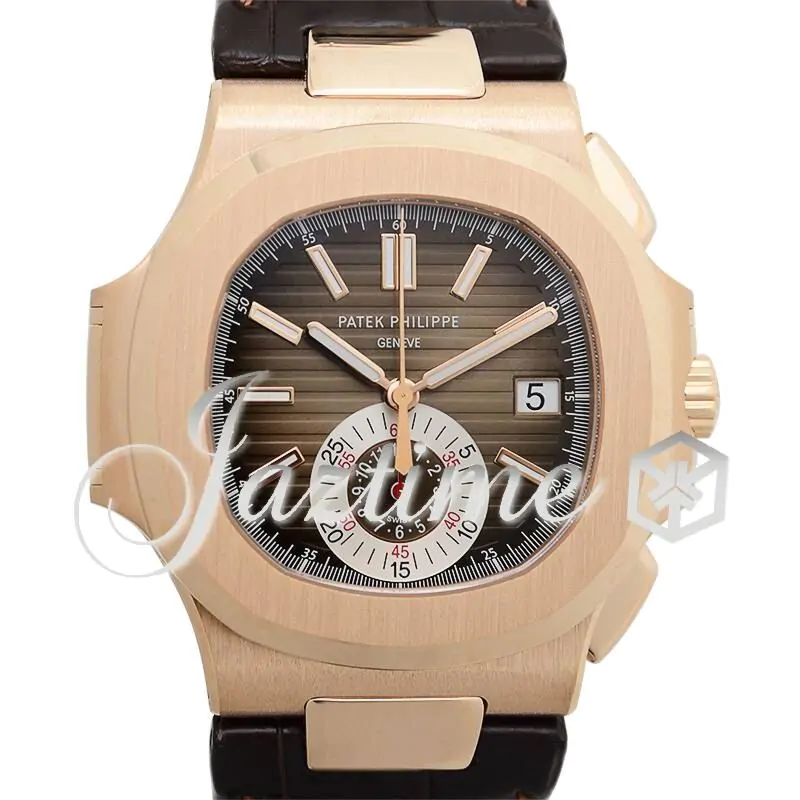 Patek Philippe Nautilus Flyback Chronograph Date Rose Gold Black