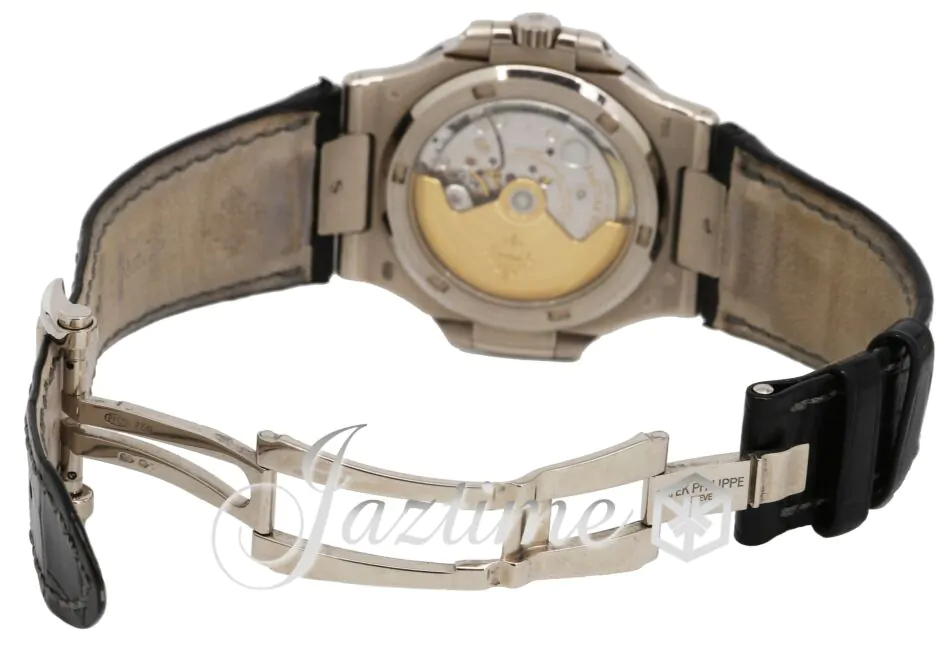 Patek Philippe Nautilus White Gold Grey 40mm Dial Leather Bracelet