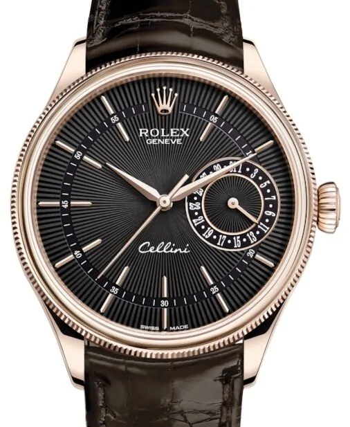 ROLEX Celini 黒文字盤 メッシュバンド rolex-cellini-date-rose-gold-
