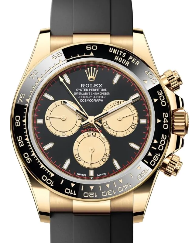 Rolex Daytona Yellow Gold Intense Black Dial Oysterflex Rubber