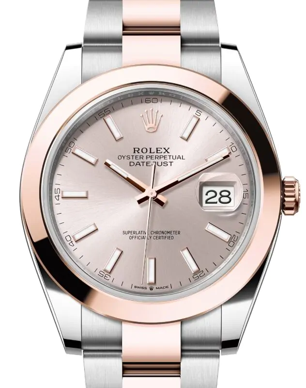 Rolex Datejust 41 126301 Sundust Index Rose Gold Stainless Steel