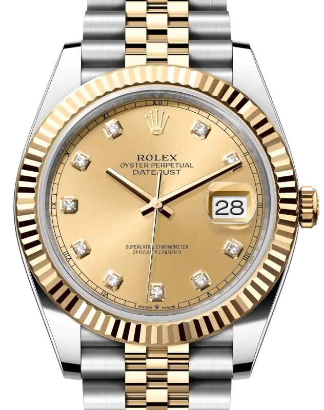 Rolex Datejust 41 126333-GLDDJ Champagne Diamond Yellow Gold