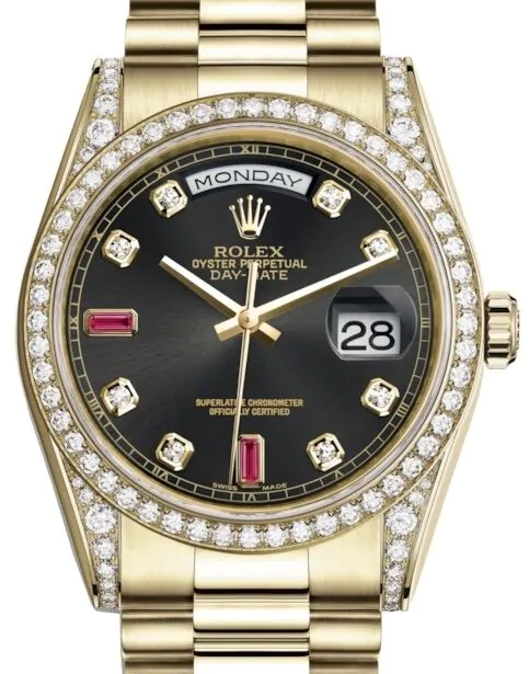 AIR CHECK　3pair set Rolex Day-Date 36 118388-GLDDDP Champagne Jubilee Dial Diamond Set