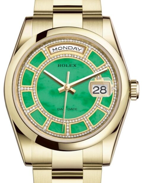 Rolex Day-Date 36 Yellow Gold Carousel of Green Jade Diamond Dial