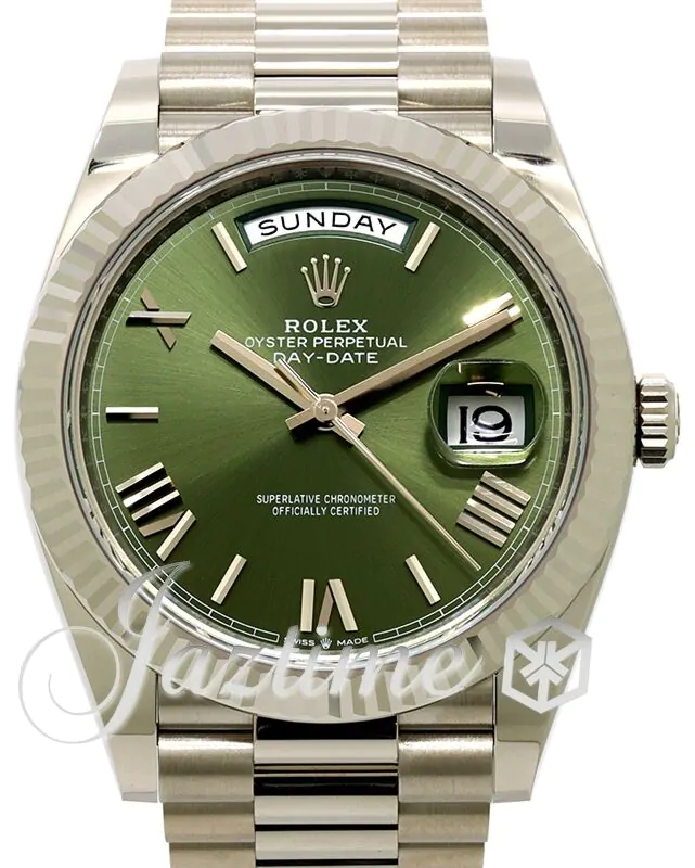 olive 2023 Rolex Olive Day Date Rose Gold Olive Green Dial (228235