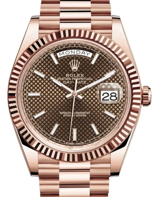 Rolex Day-Date 40 228235-CHOSP Chocolate Diagonal Motif Index