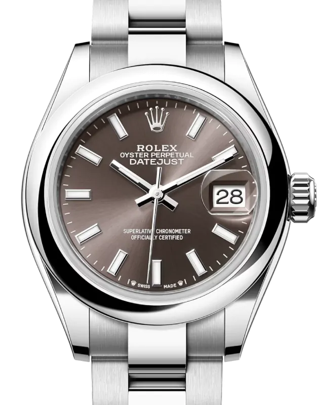 Rolex Lady-Datejust 28 279160 Dark Grey Index Domed 