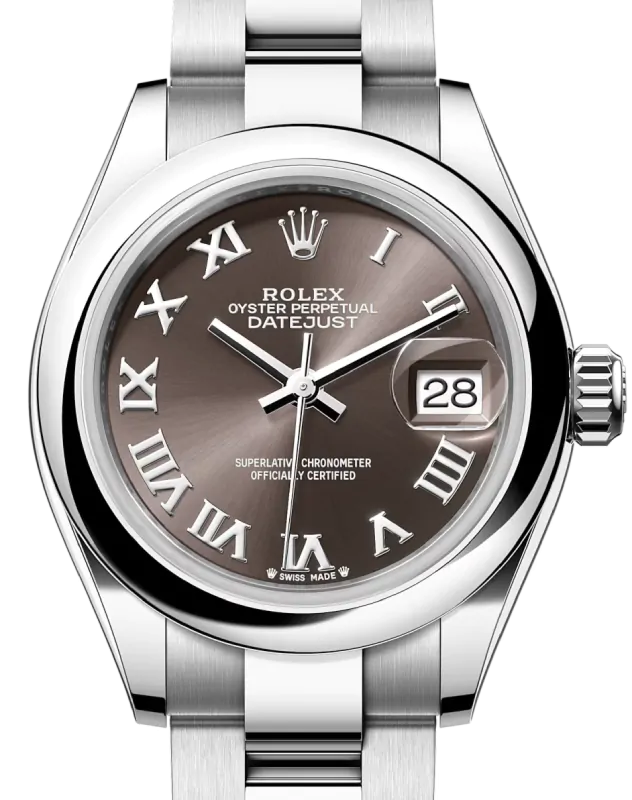 Rolex Lady-Datejust 28 279160 Dark Grey Roman Domed Stainless