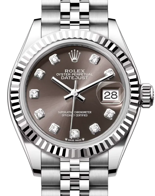 ROLEX Oyster Perpetual DATEJUST Automatic 28mm Steel Watch NEW MODEL Rolex Lady-Datejust 28 279160 Dark Grey Index Domed  main image 2