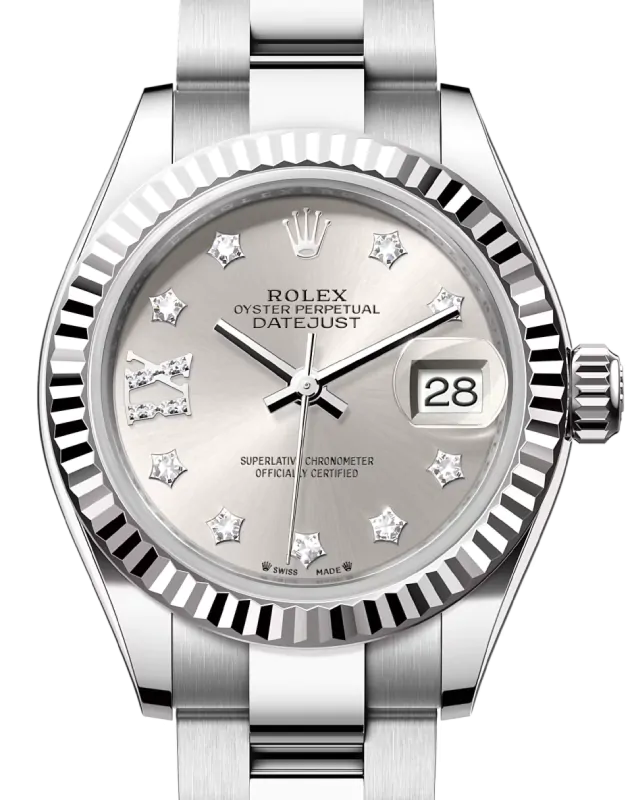 ROLEX Oyster Perpetual DATEJUST Automatic 28mm Steel Watch NEW MODEL Rolex Lady-Datejust 28 279160 Dark Grey Index Domed  main image 3