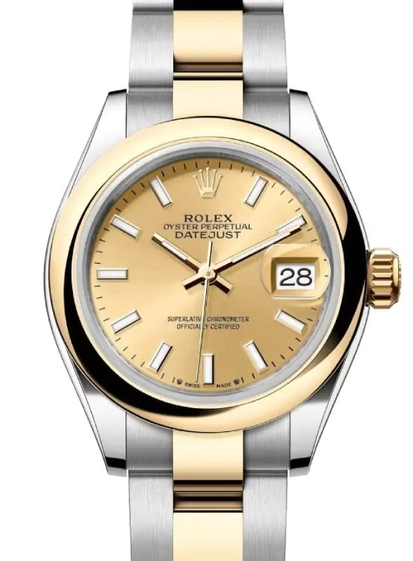 Rolex Lady-Datejust 28 279163 Champagne Index Yellow Gold