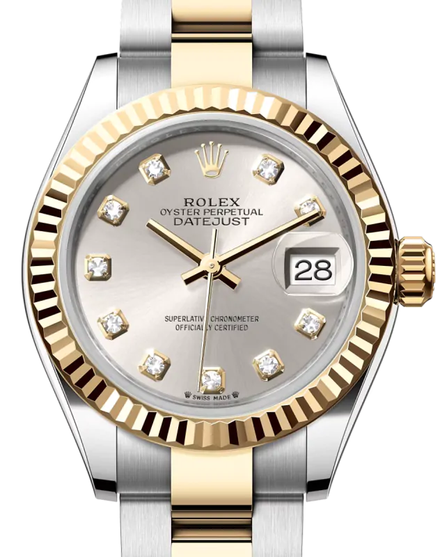 Rolex Lady Datejust 28mm Stainless Steel and Yellow Gold 279173 Silver Diamond Oyster