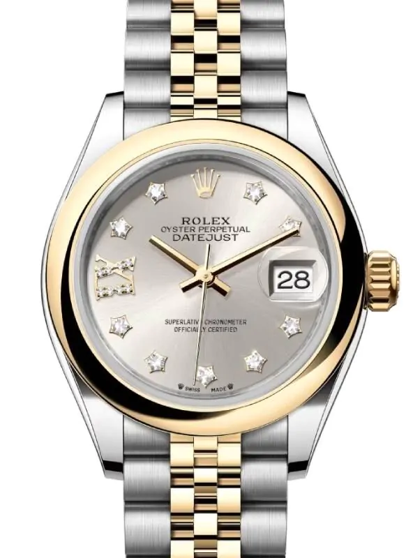 satorikuです。 Rolex Datejust 28 279163 Silver Diamond Roman 9 o' Clock Domed
