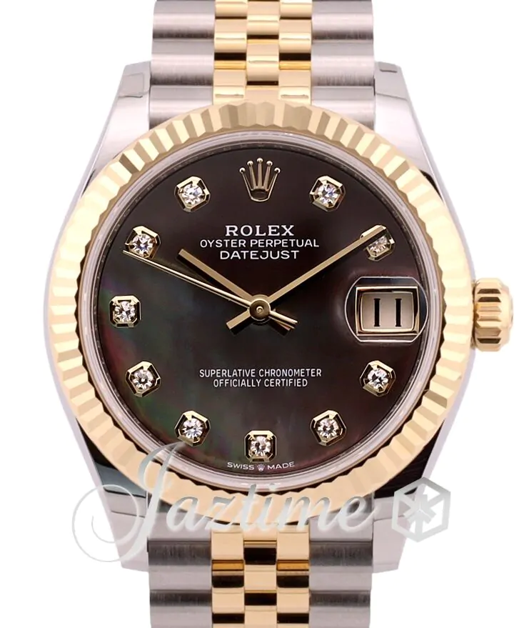 Rolex Lady-Datejust 31 Yellow Gold/Steel Black Mother of Pearl