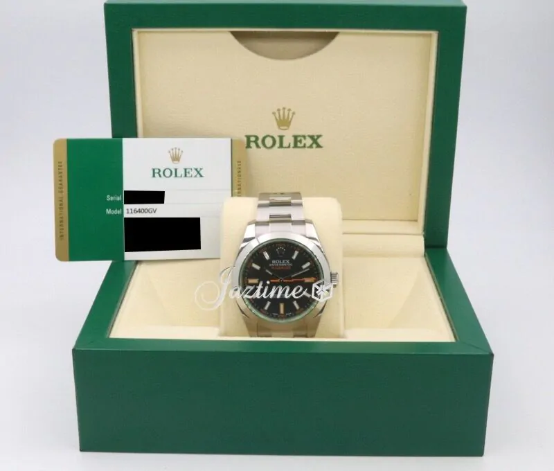 Rolex Milgauss Anniversary Green Crystal Stainless Steel Black