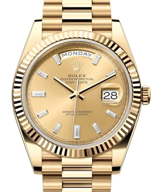 ROLEX 時計　やまちゃん Rolex Day-Date 40 President Yellow Gold Champagne Diamond Dial