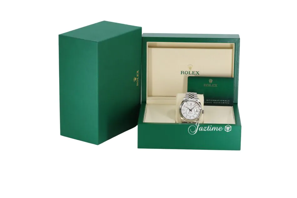 Rolex Sky-Dweller White Gold/Steel Intense White Index Dial Fluted