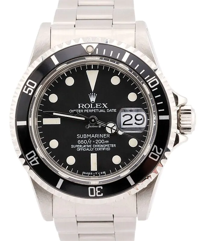 Rolex Submariner 1680 Vintage Men's 40mm Black Index Stainless