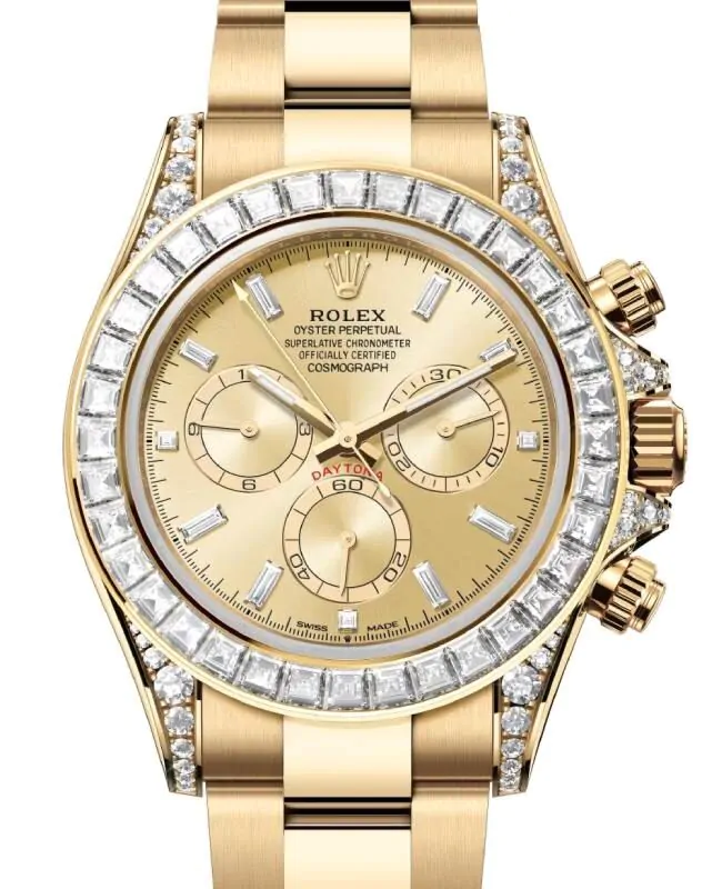 Rolex Daytona Yellow Gold Golden Diamond Dial & Bezel Oyster