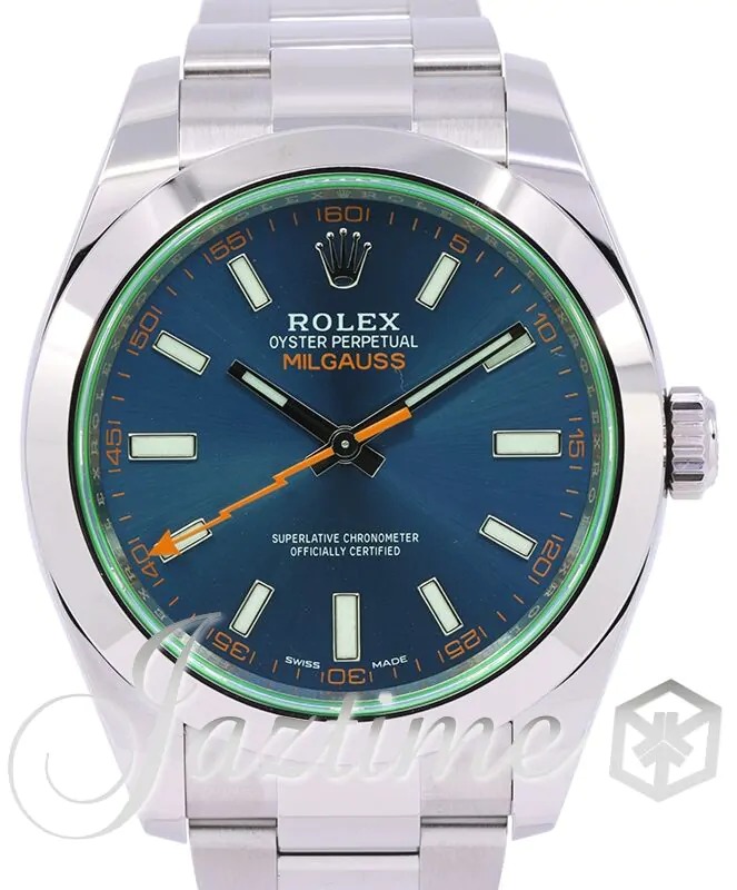 Rolex Milgauss Stainless Steel Blue Index Dial & Smooth Domed