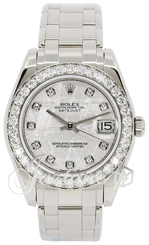 メル95034様 Rolex Pearlmaster 34 81299 Meteorite Diamond Bezel White Gold