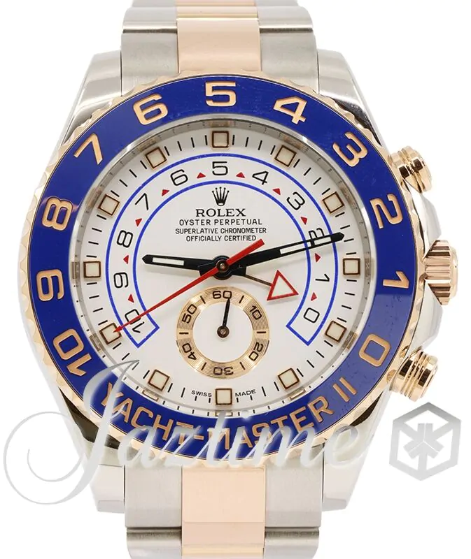 Rolex Yacht-Master II 116681 Men's 44mm Blue 18k Rose Gold