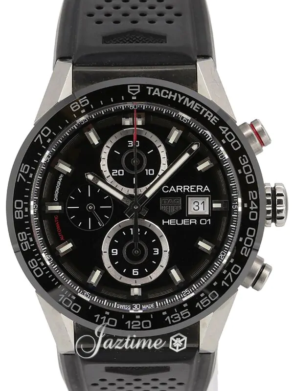 Tag Heuer Carrera Chronograph CAR201Z Black Index Ceramic Bezel