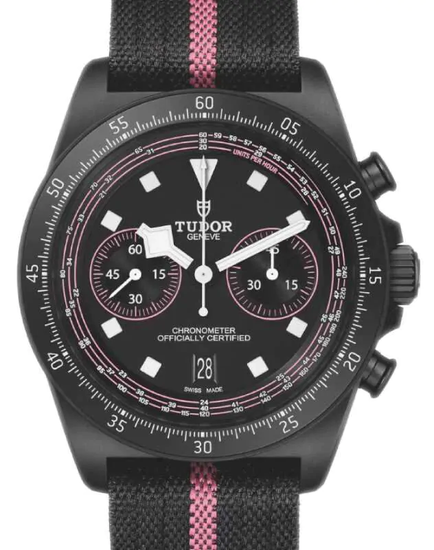 TUDOR Ref7962腕時計 デカバラ　正規品　赤黒カレンダー　稼働品 Tudor Sport Watches Pelagos FXD Chrono Pink Carbon 43mm 25827KNRS