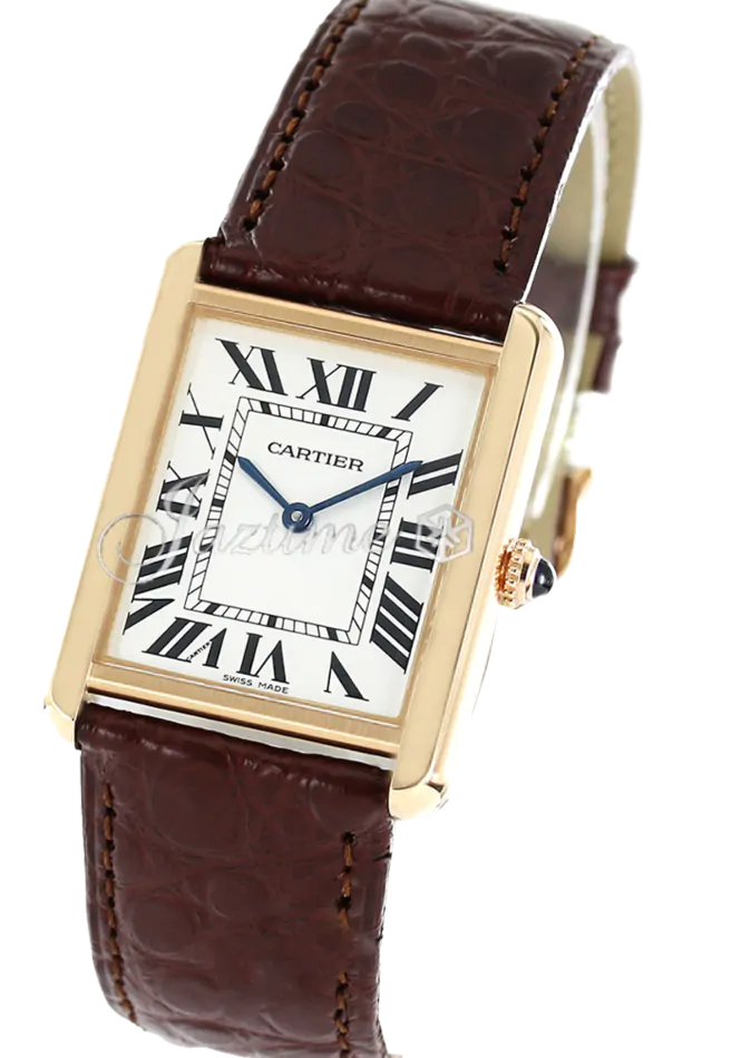 Cartier ライター Cartier Tank Solo Rose Gold Large Silver Dial Leather Bracelet