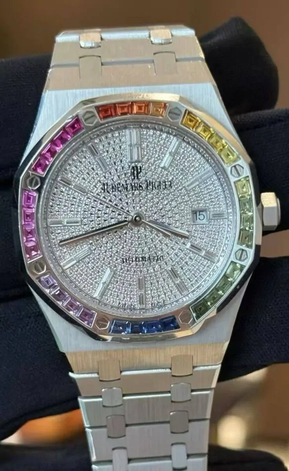 Audemars Piguet Royal Oak White Gold/Diamonds Baguette Rainbow