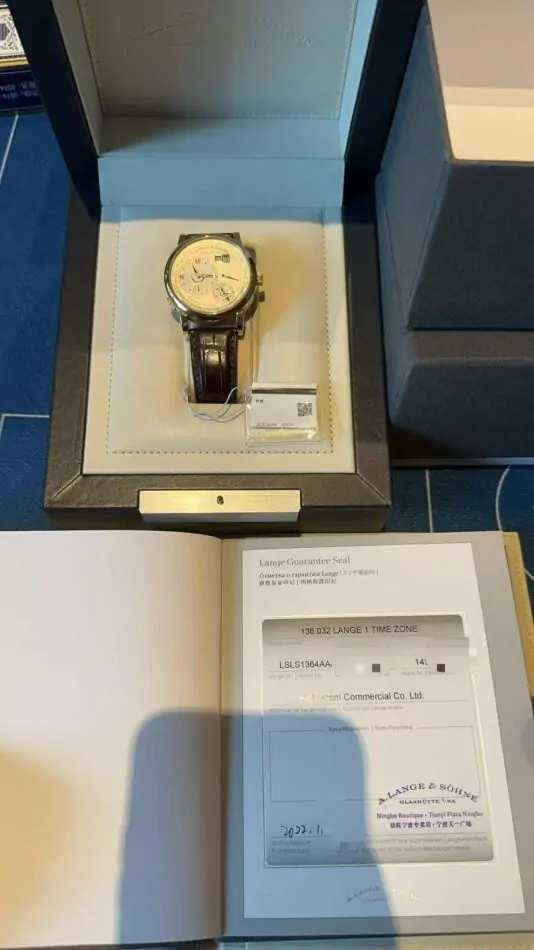 A Lange Sohne Lange 1 Time Zone Pink Gold 41.9mm Argente Silver