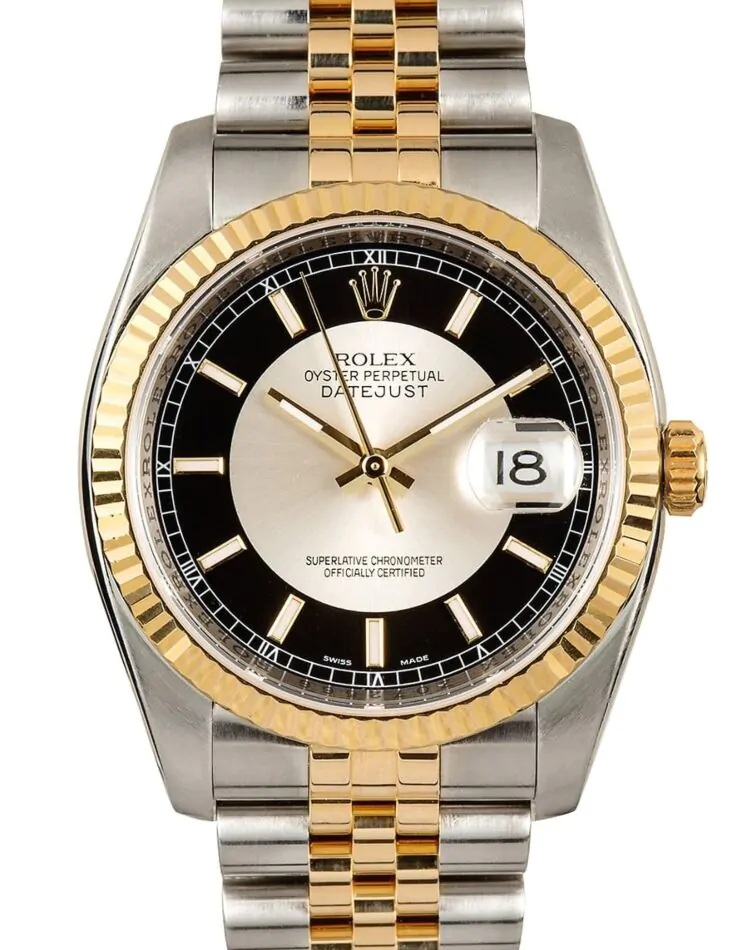 Rolex Datejust 36 116233-BKSSFJ Black and Silver Index 